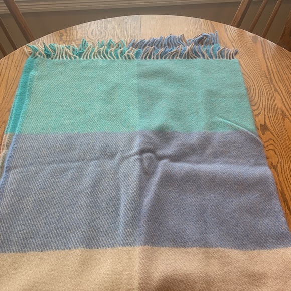 Gagalis Greece Vintage Wool Throw Pastel Plaid Fringed - Picture 8 of 10